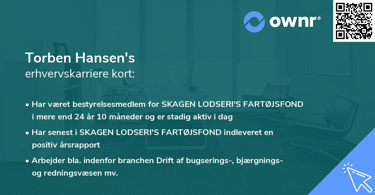 Torben Hansen's erhvervskarriere kort