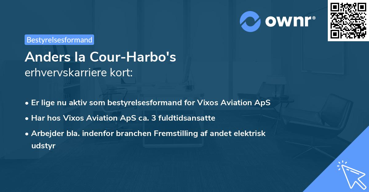 Anders la Cour-Harbo's erhvervskarriere kort