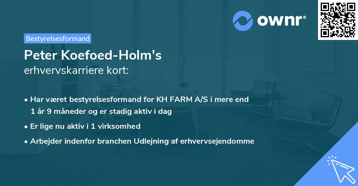 Peter Koefoed-Holm's erhvervskarriere kort