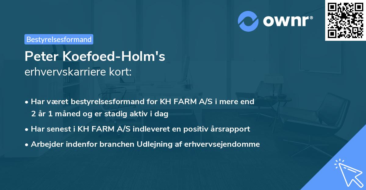 Peter Koefoed-Holm's erhvervskarriere kort