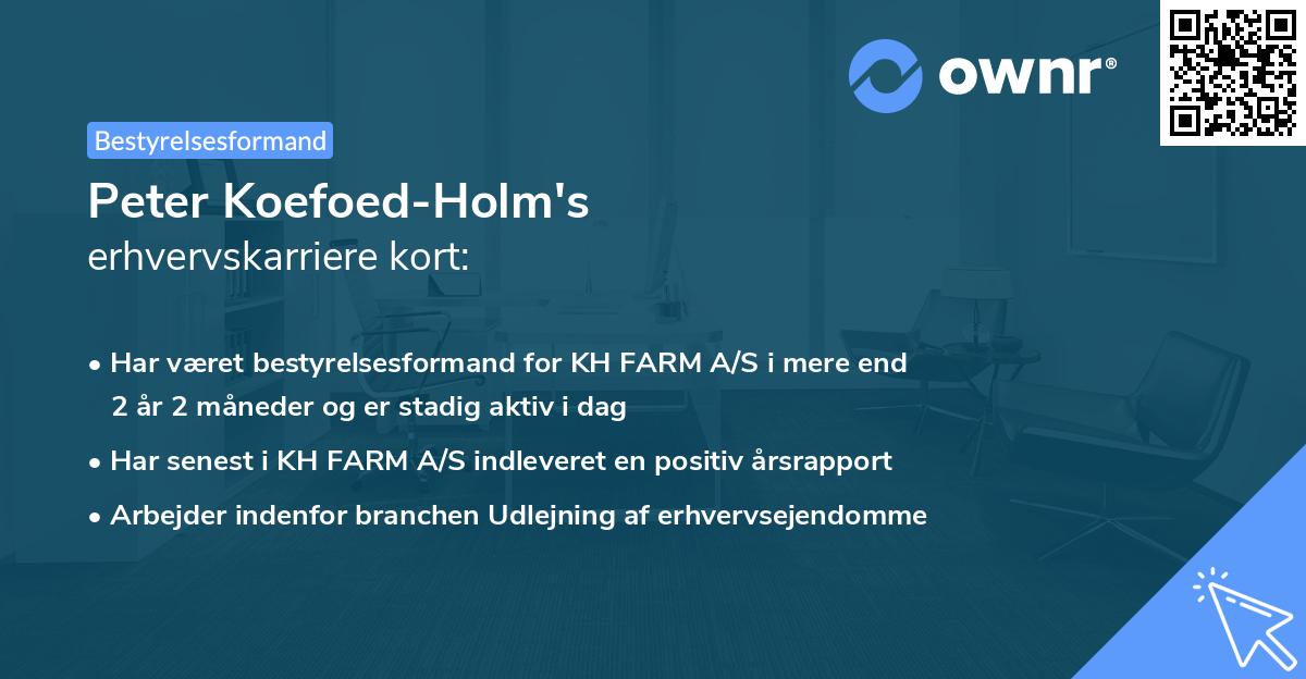 Peter Koefoed-Holm's erhvervskarriere kort