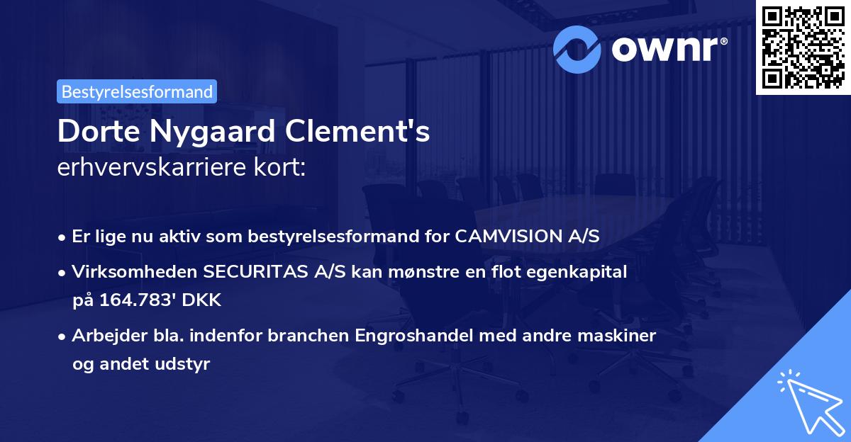 Dorte Nygaard Clement's erhvervskarriere kort