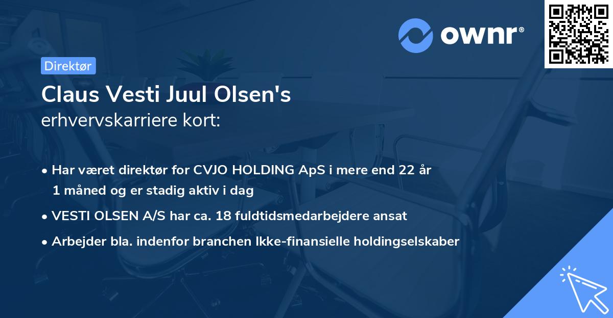 Claus Vesti Juul Olsen's erhvervskarriere kort