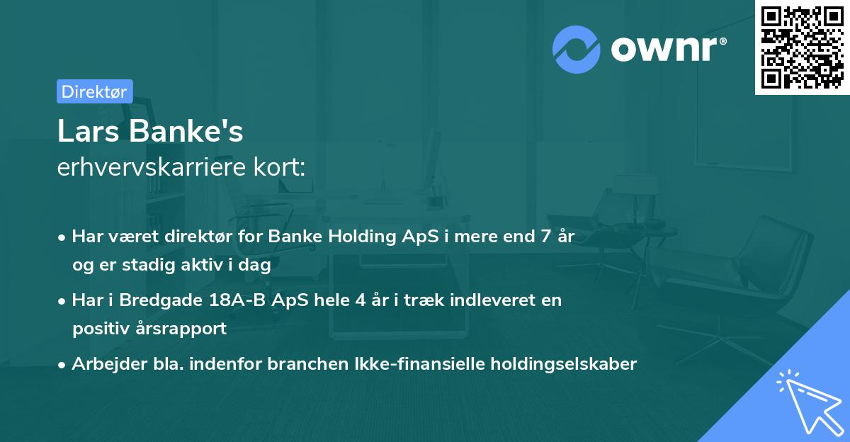 Lars Banke's erhvervskarriere kort