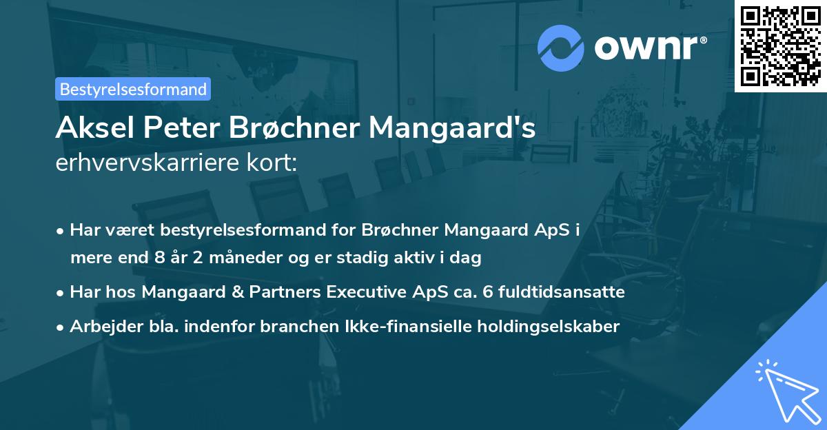 Aksel Peter Brøchner Mangaard's erhvervskarriere kort
