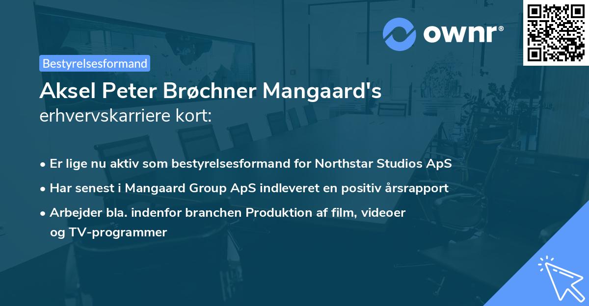Aksel Peter Brøchner Mangaard's erhvervskarriere kort