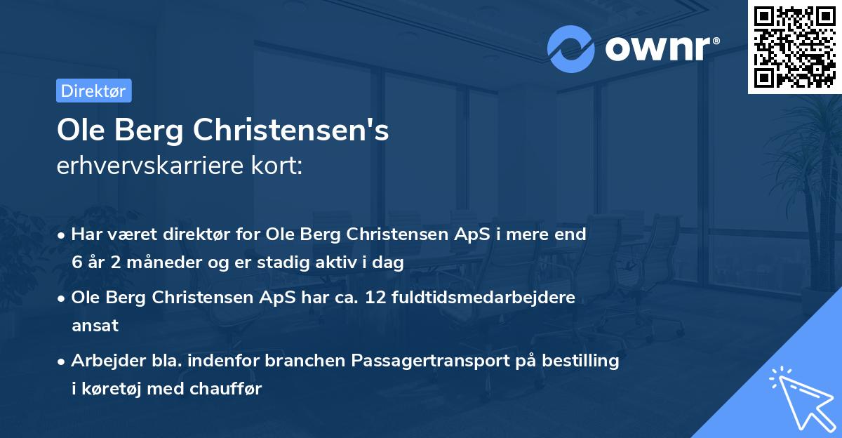 Ole Berg Christensen's erhvervskarriere kort