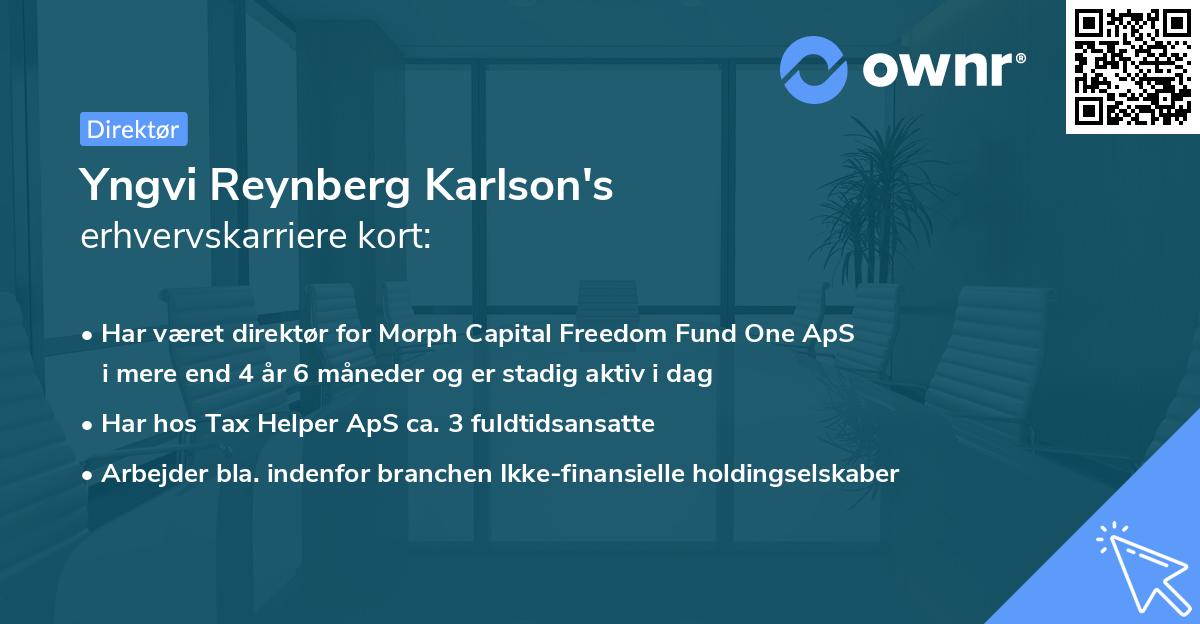 Yngvi Reynberg Karlson's erhvervskarriere kort