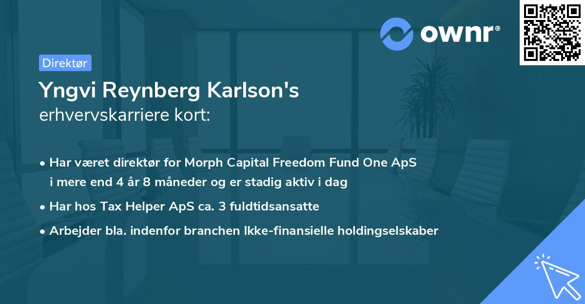 Yngvi Reynberg Karlson's erhvervskarriere kort