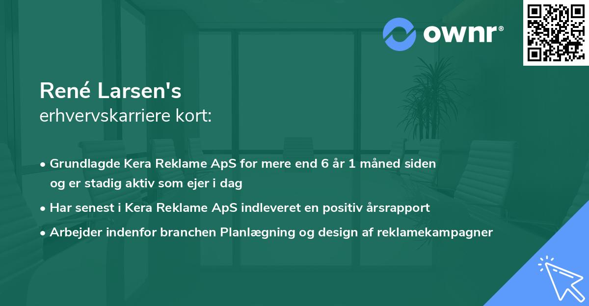 René Larsen's erhvervskarriere kort