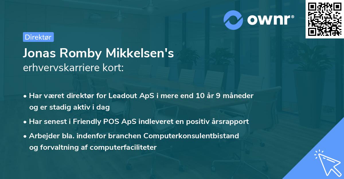 Jonas Romby Mikkelsen's erhvervskarriere kort