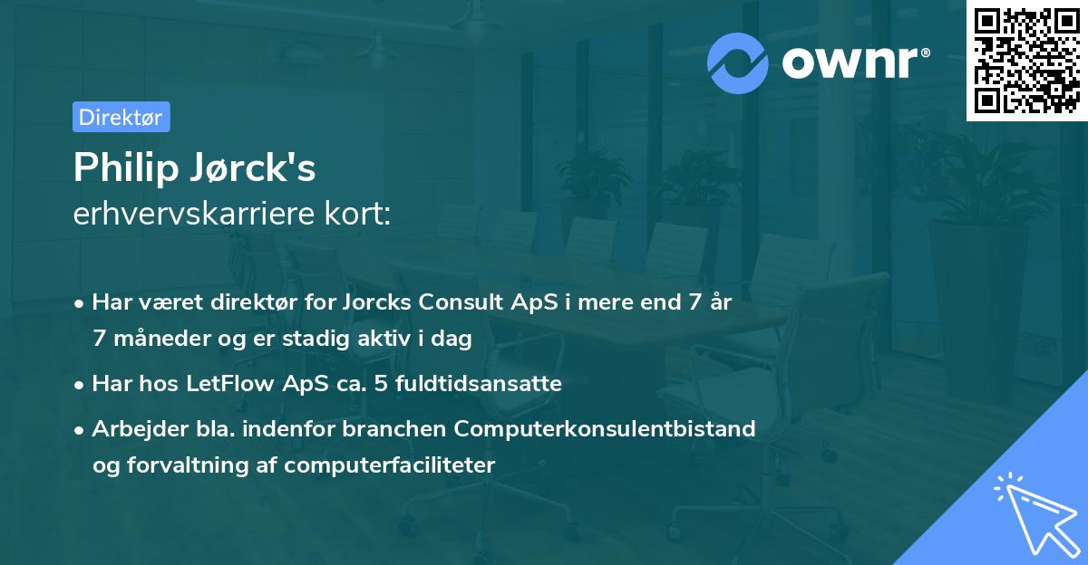 Philip Jørck's erhvervskarriere kort