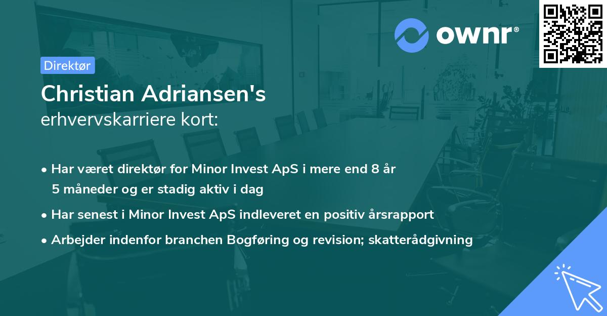 Christian Adriansen's erhvervskarriere kort
