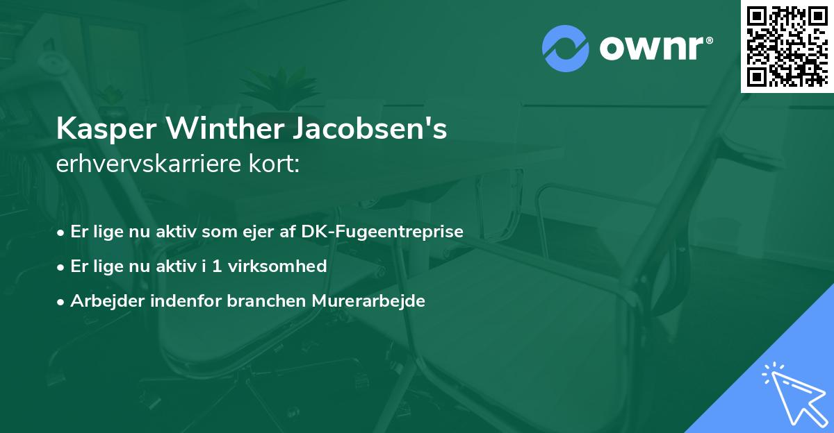 Kasper Winther Jacobsen's erhvervskarriere kort