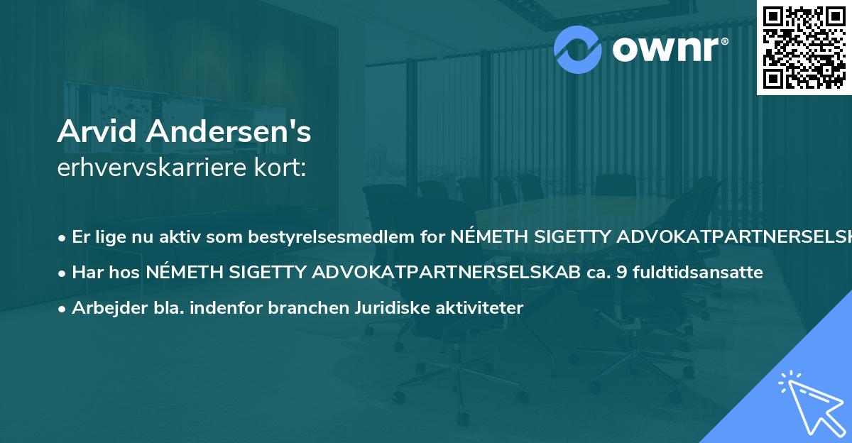 Arvid Andersen's erhvervskarriere kort