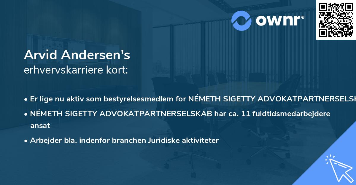 Arvid Andersen's erhvervskarriere kort