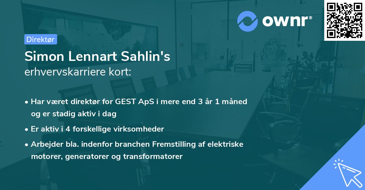 Simon Lennart Sahlin's erhvervskarriere kort