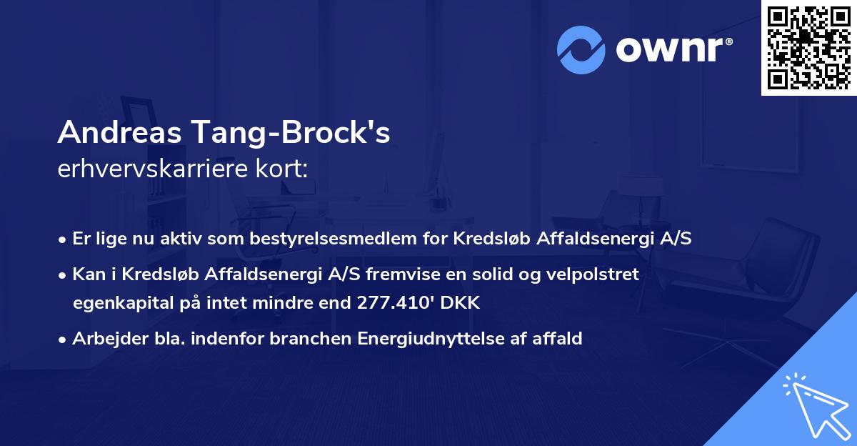 Andreas Tang-Brock's erhvervskarriere kort
