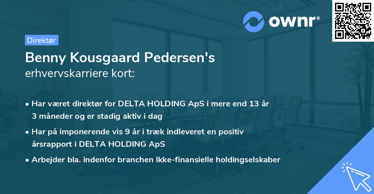 Benny Kousgaard Pedersen's erhvervskarriere kort
