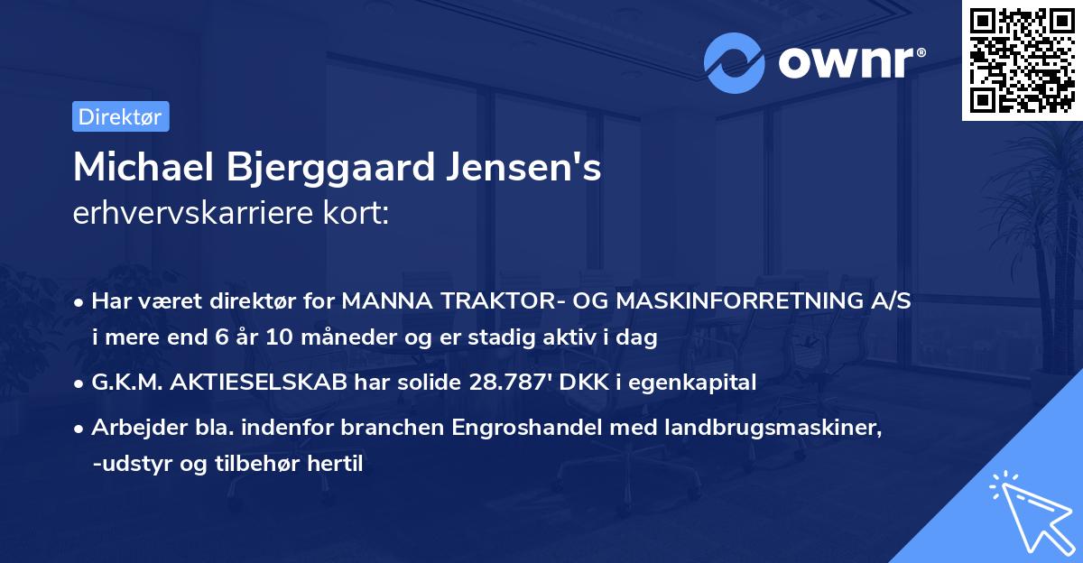 Michael Bjerggaard Jensen's erhvervskarriere kort