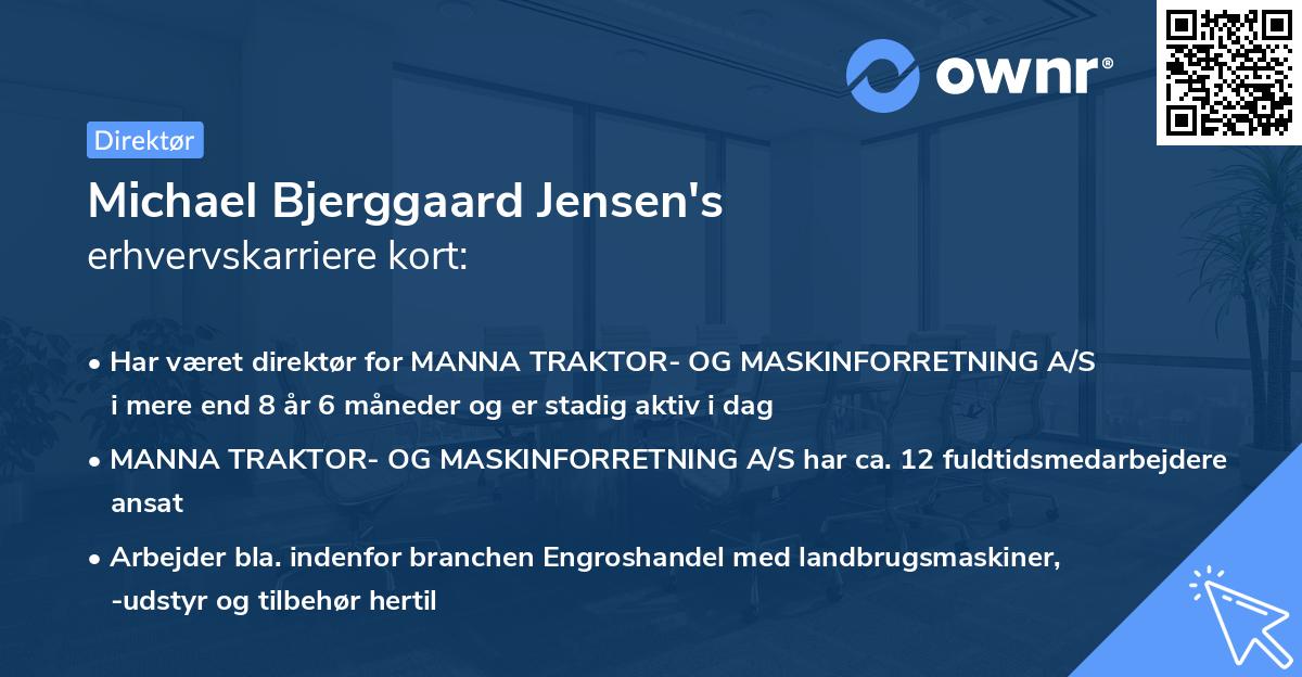 Michael Bjerggaard Jensen's erhvervskarriere kort
