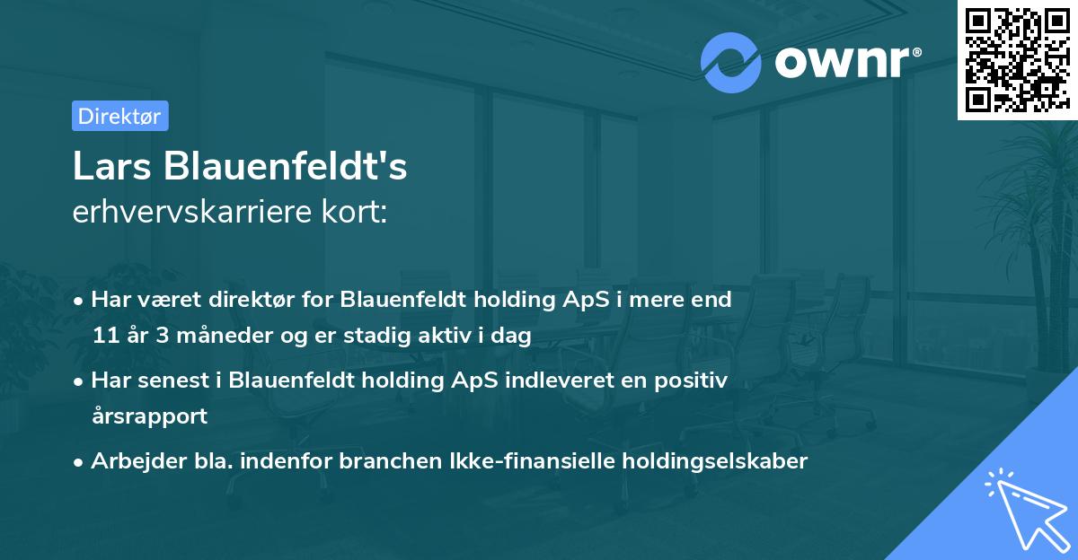 Lars Blauenfeldt's erhvervskarriere kort