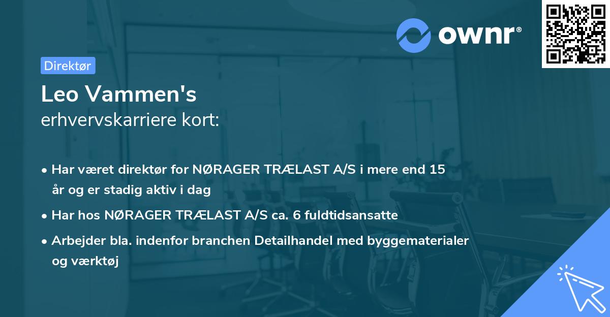 Leo Vammen's erhvervskarriere kort