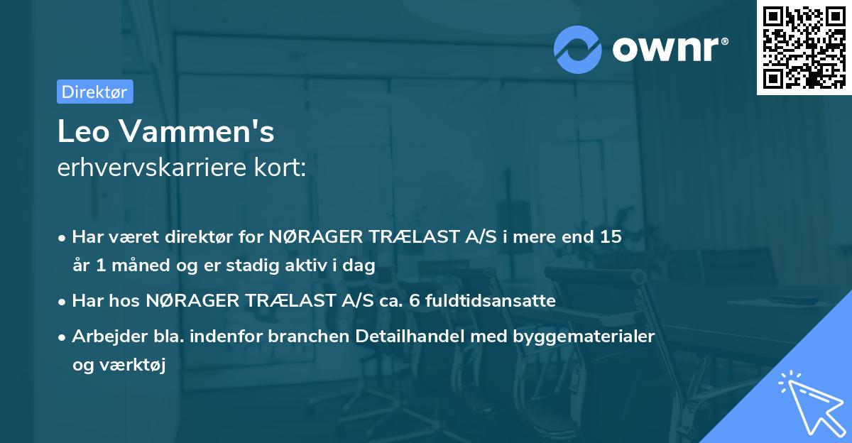 Leo Vammen's erhvervskarriere kort