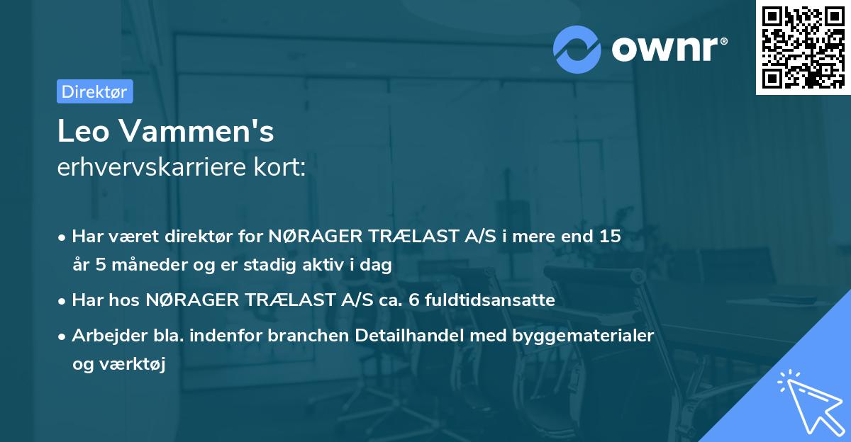 Leo Vammen's erhvervskarriere kort