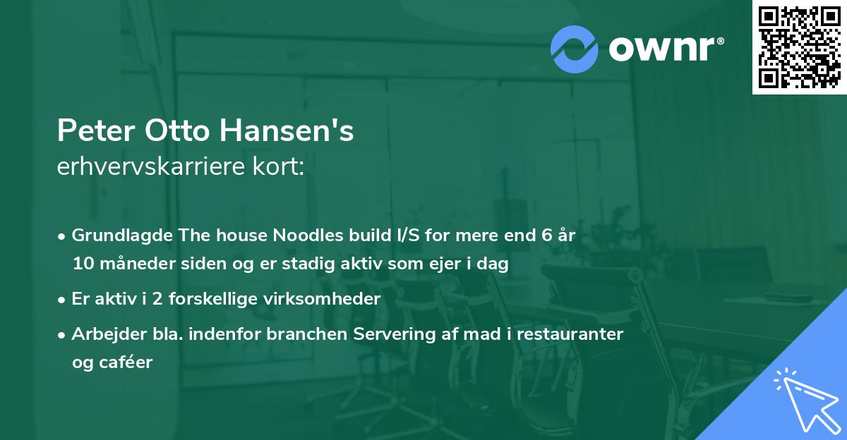 Peter Otto Hansen's erhvervskarriere kort