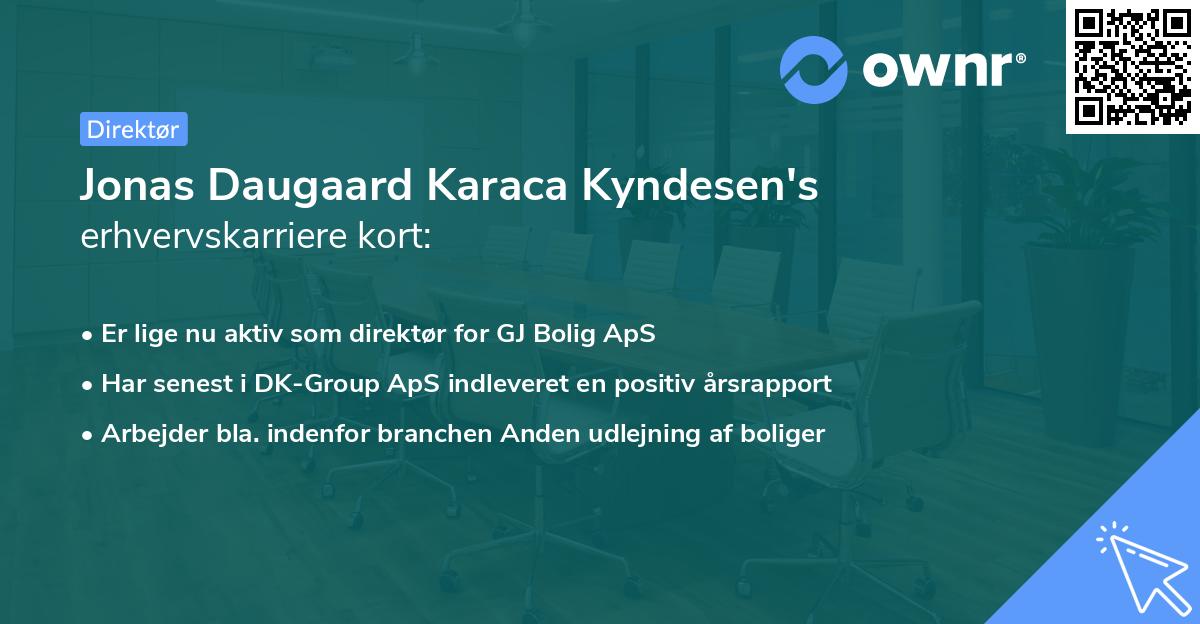 Jonas Daugaard Karaca Kyndesen's erhvervskarriere kort
