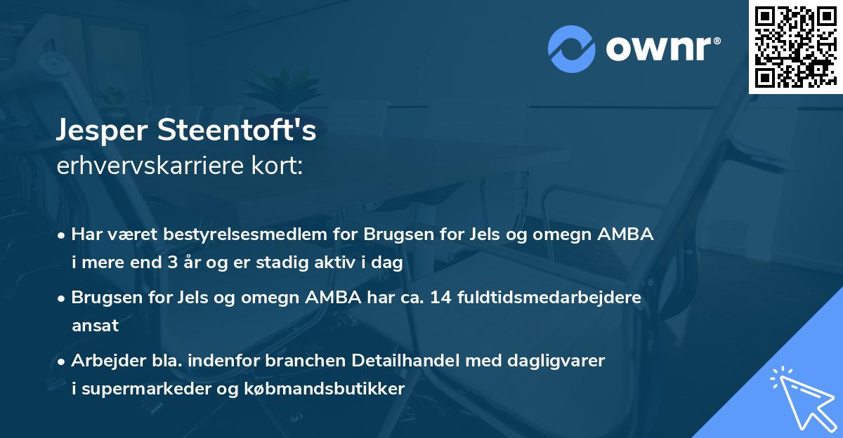 Jesper Steentoft's erhvervskarriere kort