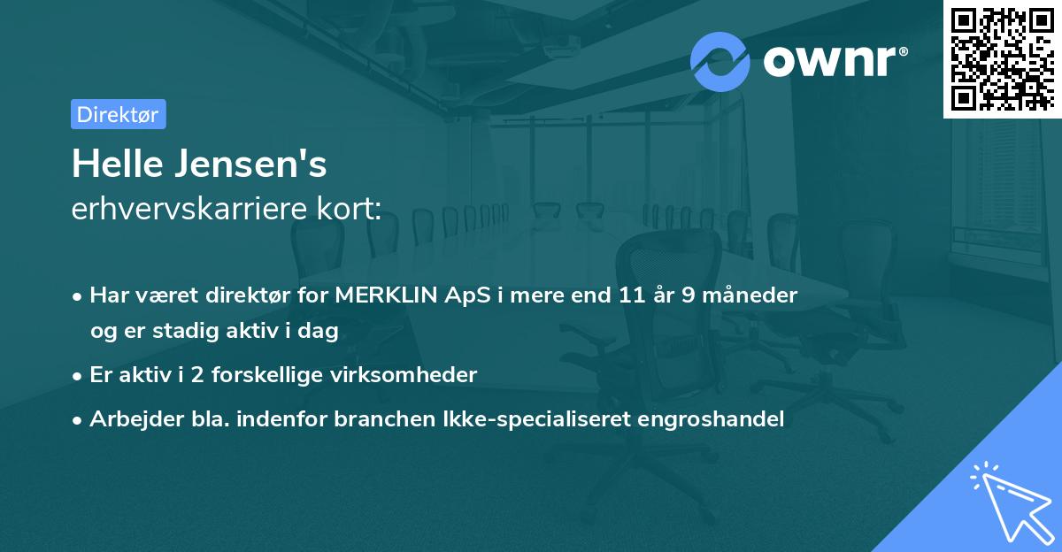 Helle Jensen's erhvervskarriere kort