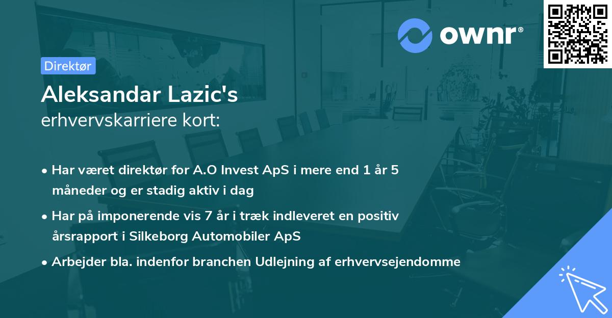 Aleksandar Lazic's erhvervskarriere kort