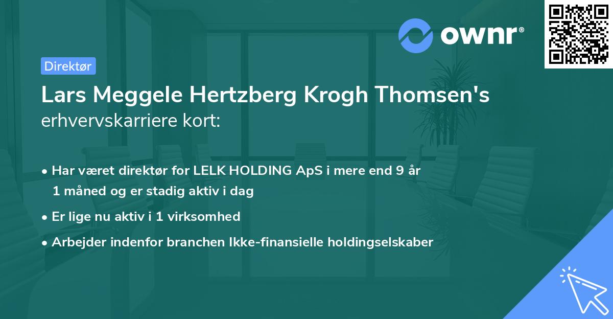 Lars Meggele Hertzberg Krogh Thomsen's erhvervskarriere kort