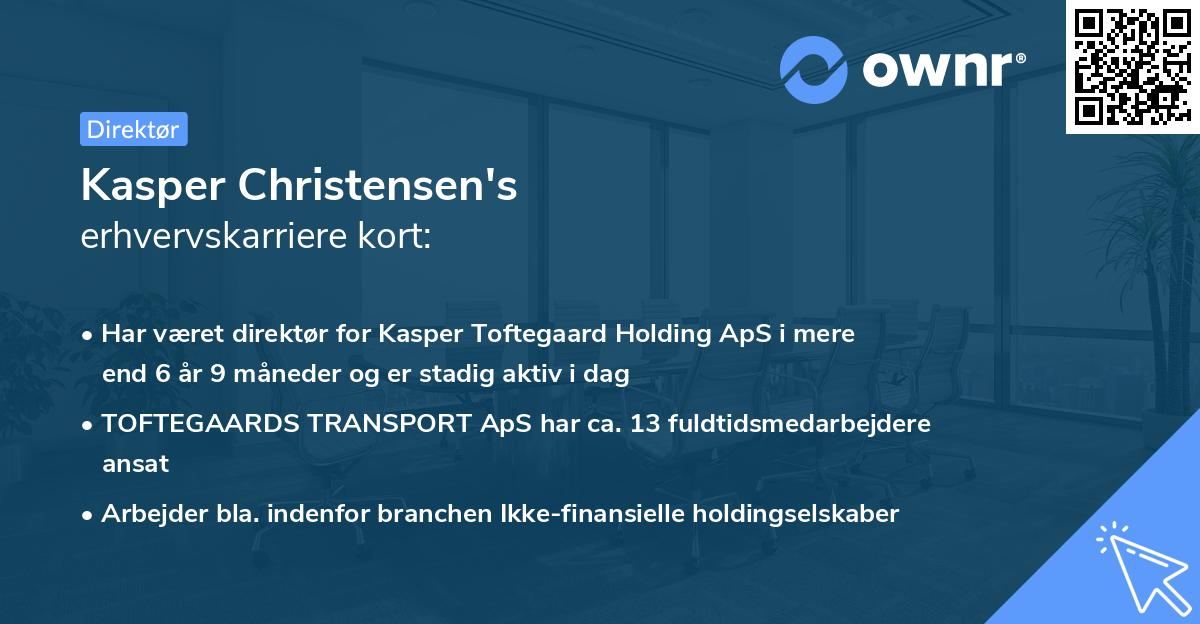 Kasper Christensen's erhvervskarriere kort