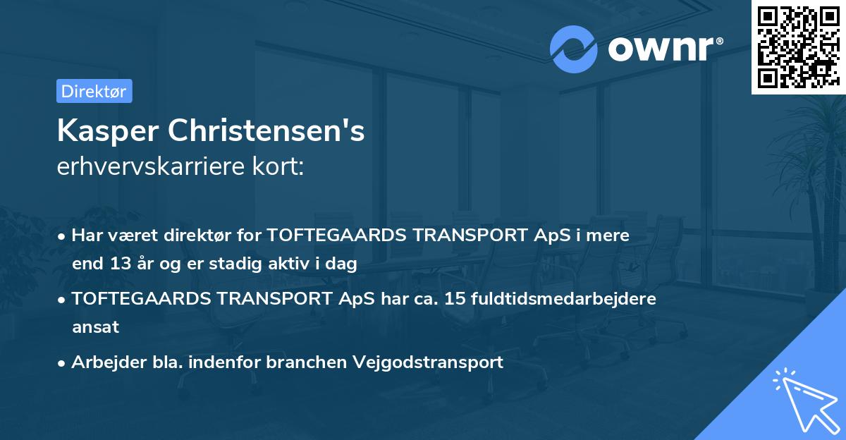 Kasper Christensen's erhvervskarriere kort