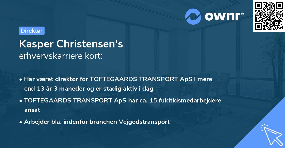 Kasper Christensen's erhvervskarriere kort