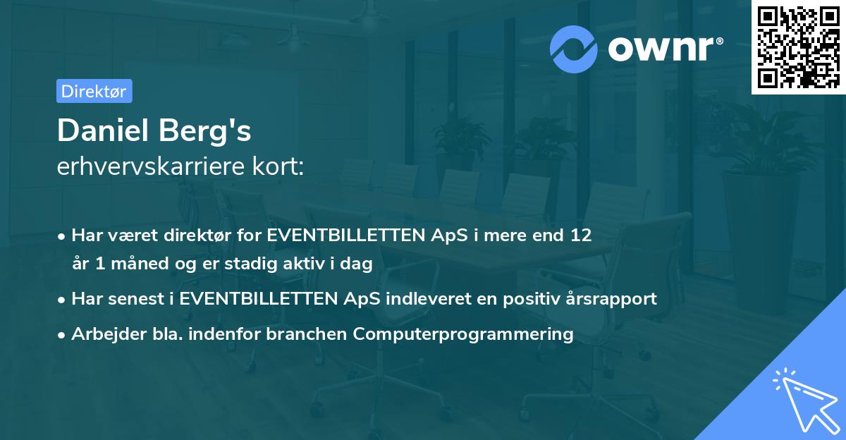 Daniel Berg's erhvervskarriere kort