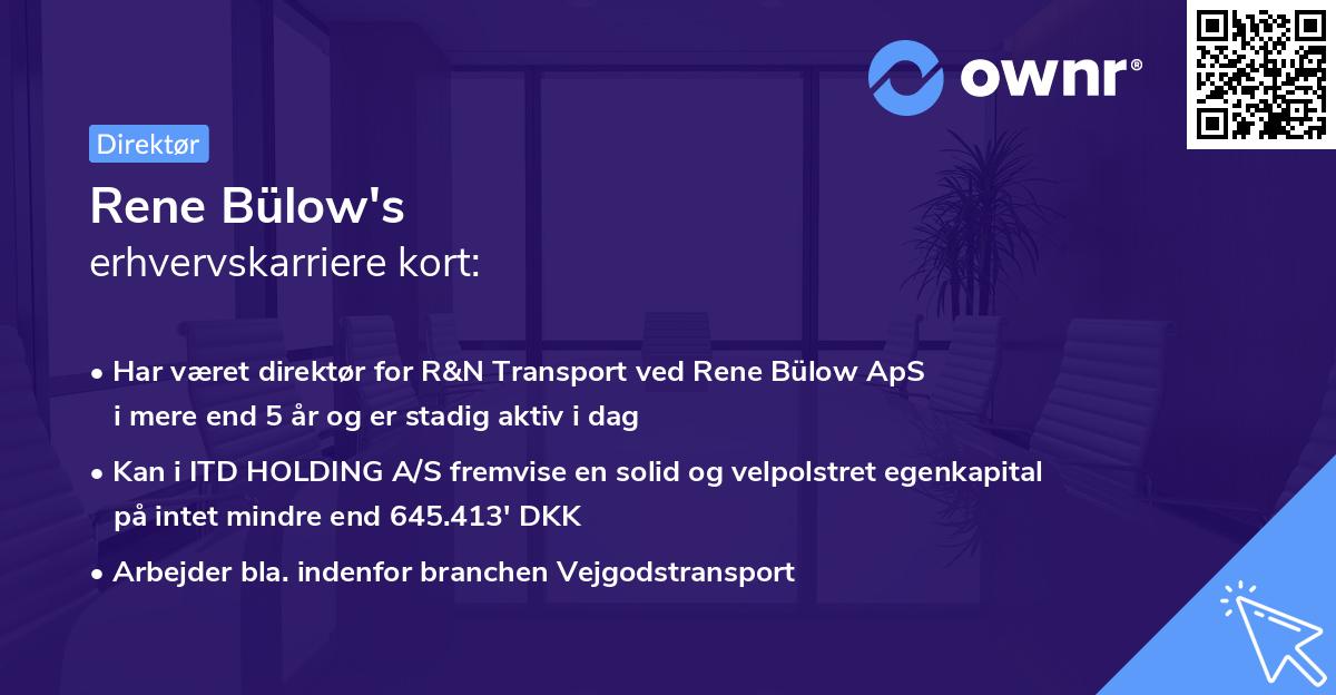 Rene Bülow's erhvervskarriere kort