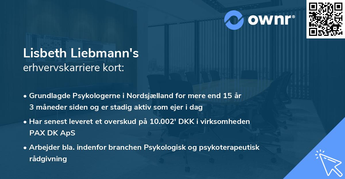 Lisbeth Liebmann's erhvervskarriere kort