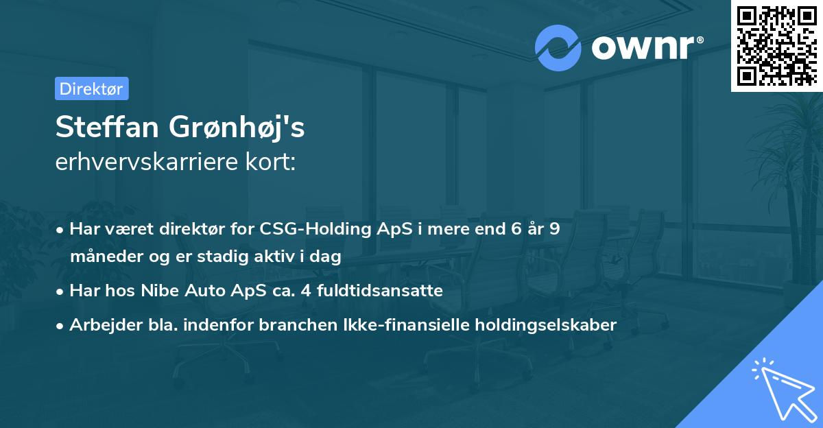 Steffan Grønhøj's erhvervskarriere kort