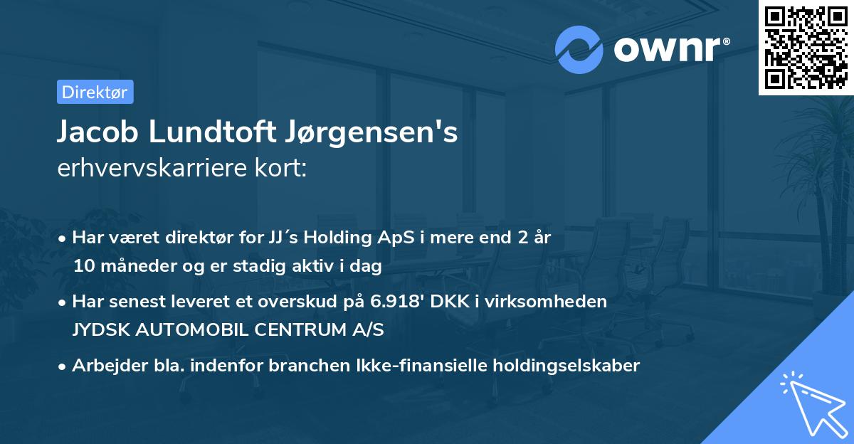Jacob Lundtoft Jørgensen's erhvervskarriere kort