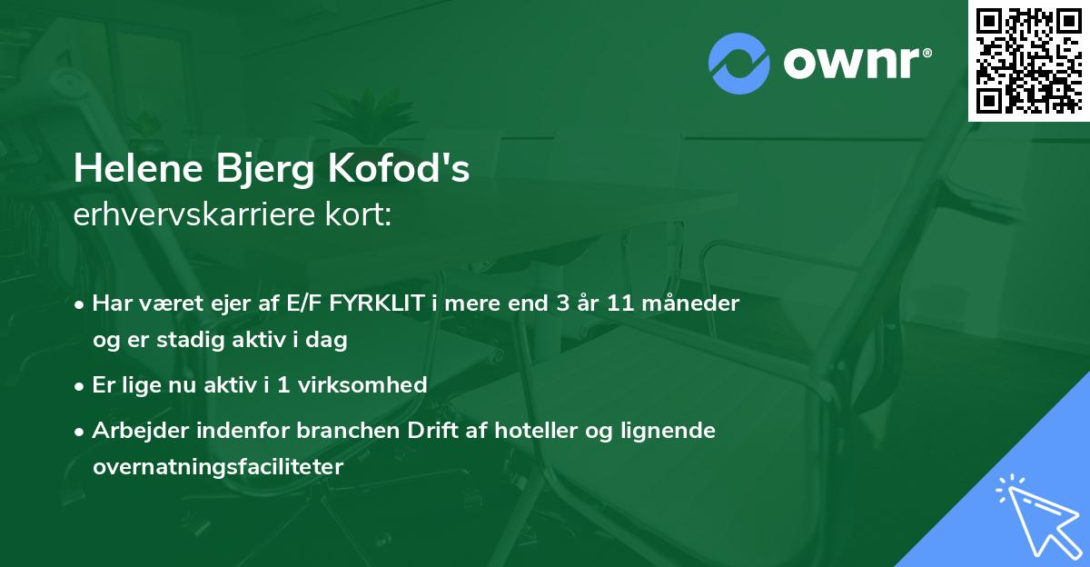 Helene Bjerg Kofod's erhvervskarriere kort
