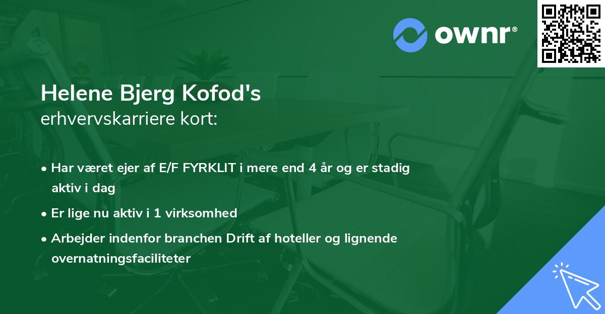 Helene Bjerg Kofod's erhvervskarriere kort