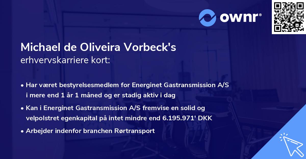 Michael de Oliveira Vorbeck's erhvervskarriere kort