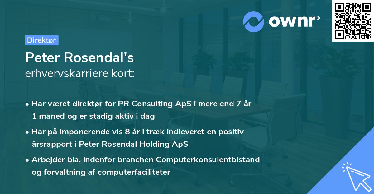 Peter Rosendal's erhvervskarriere kort