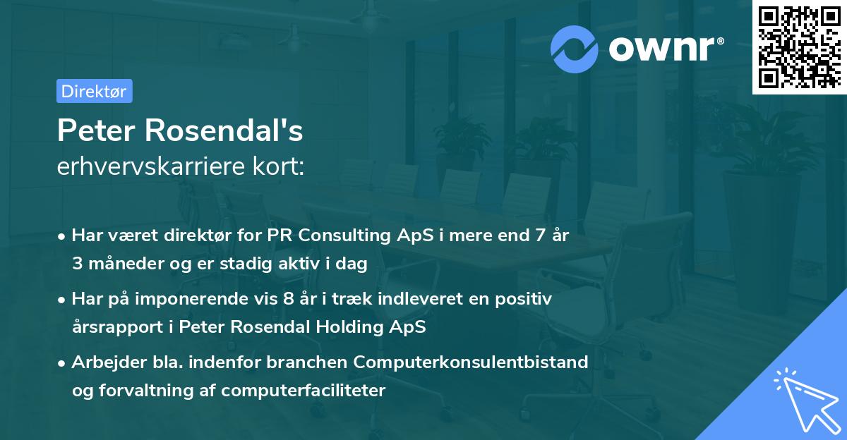 Peter Rosendal's erhvervskarriere kort