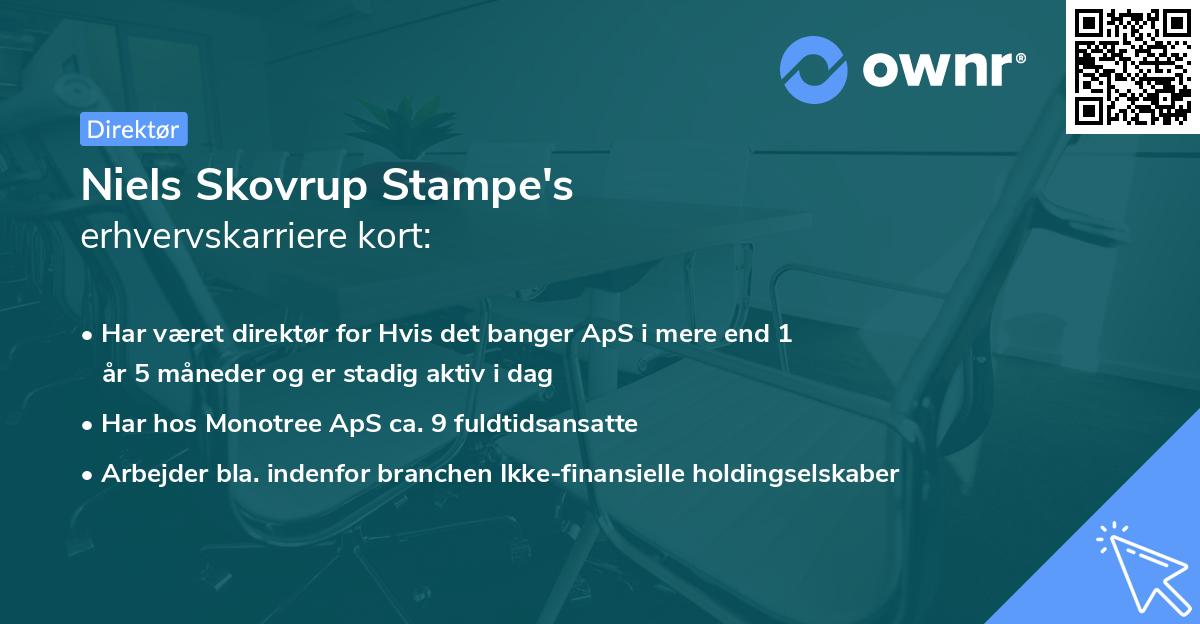 Niels Skovrup Stampe's erhvervskarriere kort