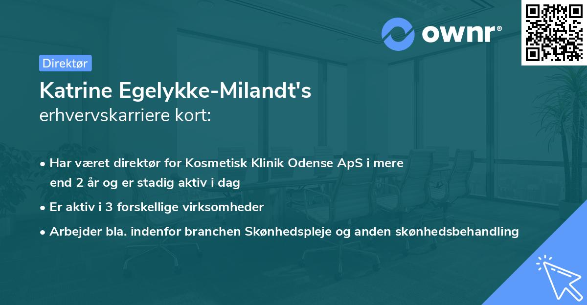 Katrine Egelykke-Milandt's erhvervskarriere kort